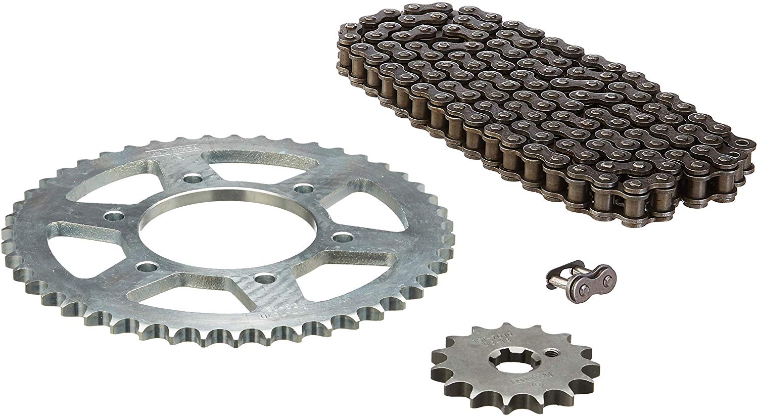 Uno Minda CH-7010 Quadra Rivet Chain & Alloy Steel Hardened Sprockets Chain & Sprocket Kit - R428H SIZE-132L / 15T / 47T(6H) For Yamaha R15 V2 